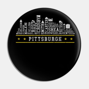 Pittsburgh Hockey Roster Skyline 23 Pin