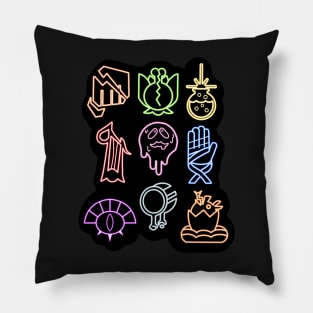 Neon Coven Symbols Pillow