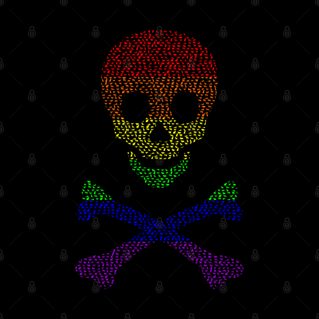 Gay Pride Cats Skull and Crossbones by Muzehack