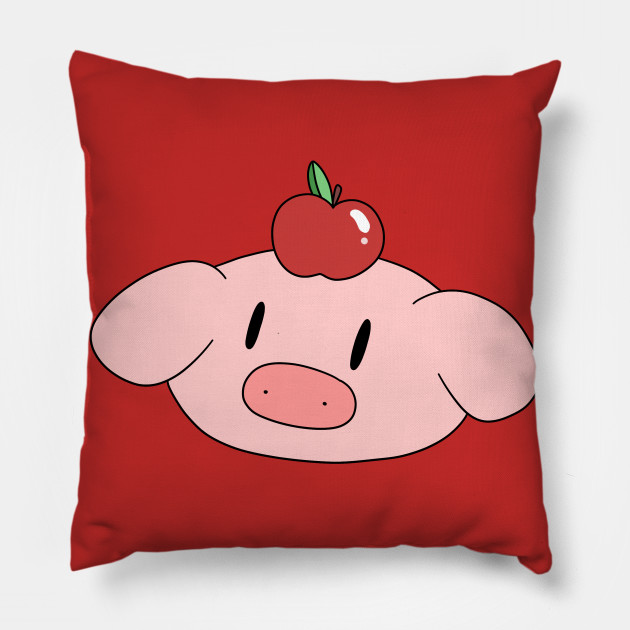 Red Apple Pig Face Pig Pillow Teepublic Au