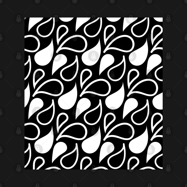 black and white paisley print by Spinkly