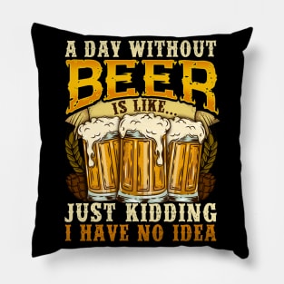 Funny beer saying Pillow