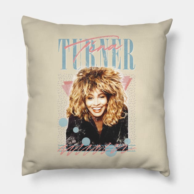 Tina Turner // 80s Style Retro Fan Art Design Pillow by DankFutura