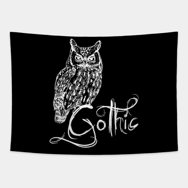 Owl Gothic Tapestry by SpassmitShirts