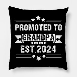 Promoted to Grandpa est. 2024 Grandparents Baby Announcement Pillow