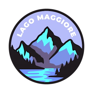 Lago Maggiore Italia mountains landscape badge T-Shirt