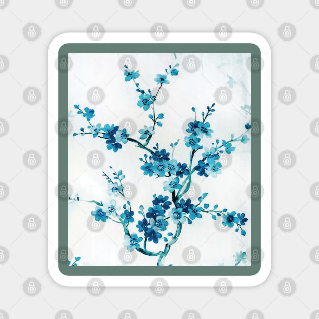 Blue floral pattern Magnet by sayed20