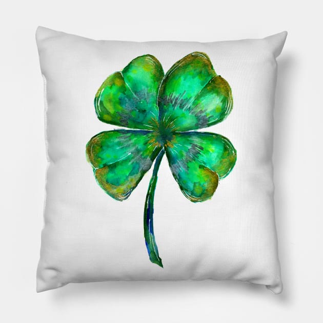 four leaf clover Pillow by ZeichenbloQ