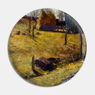 Haystacks and Barn by George Bellows Pin