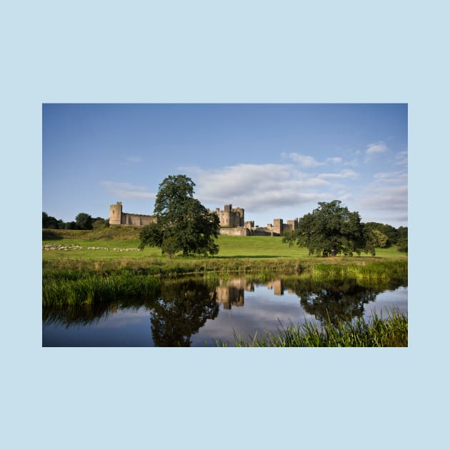 Alnwick Castle reflected in the River Aln by Violaman