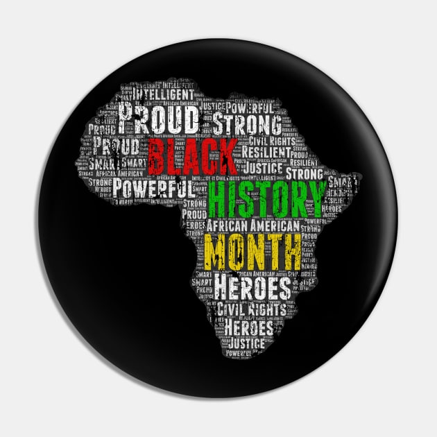 Black History Month Africa Shape Pin by blackartmattersshop