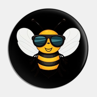 illustration of a bee wearing sunglasses Pin