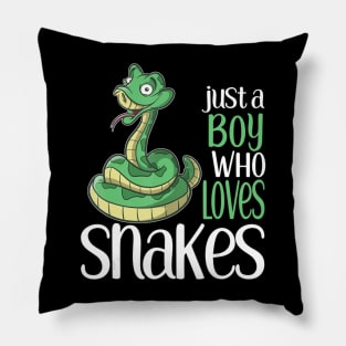 Just A Boy Who Loves Snakes S And Boys Sticker Pillow