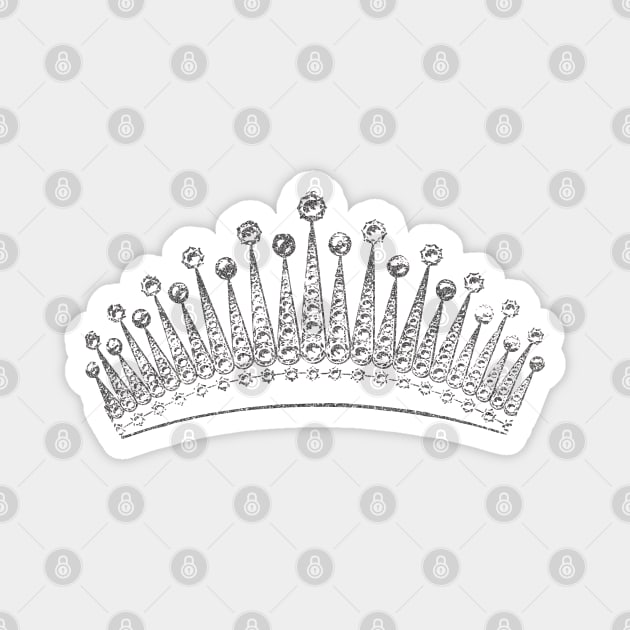 Silver Glitter Crown Magnet by Sonja818