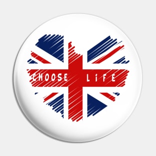 Choose life 80s Cute Heart Style for all.. women mens kids Pin