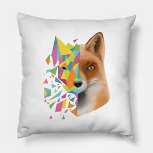 rainbow shattered fox Pillow