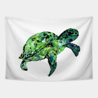 Abstract Green Turtle Tapestry