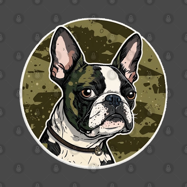 Boston Terrier Camouflage Motif by Mike O.