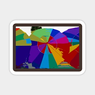 Rainbow beach umbrellas Magnet