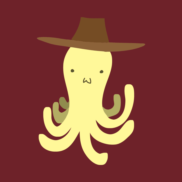 Yellow Octopus - Cowboy Hat by saradaboru