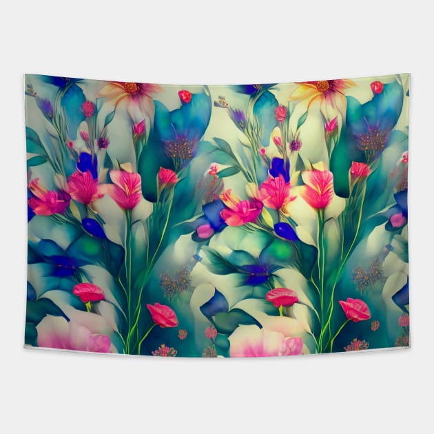 Floral Abstract Pattern Tapestry by marleks