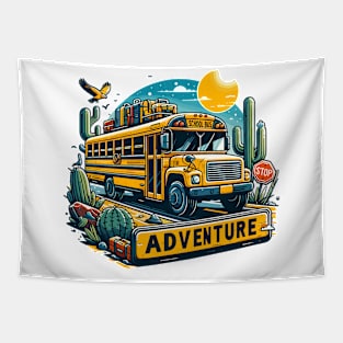 School Bus Adventure Tapestry