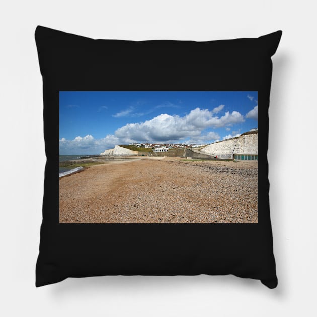 Chalk Cliffs at Saltdean East Sussex Pillow by Carole-Anne