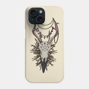 Color Raven with Antlers with a Pentagram and Jewelry Phone Case