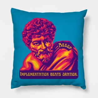 Aesop Portrait and Quote Pillow