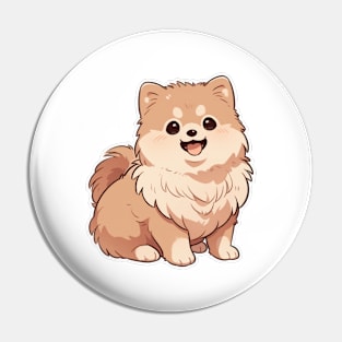 Cute Pomeranian Sitting Pin