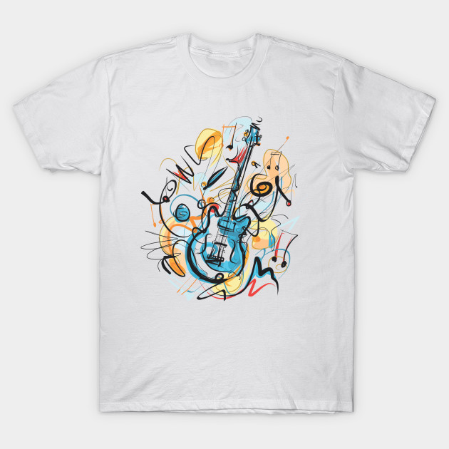 Guitar Colorful Abstract Abstract T Shirt Teepublic