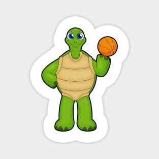 Turtle as Basketball player with Basketball Magnet