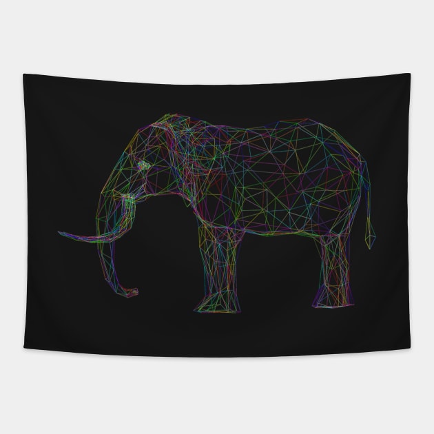 Poly elephant Tapestry by obmik