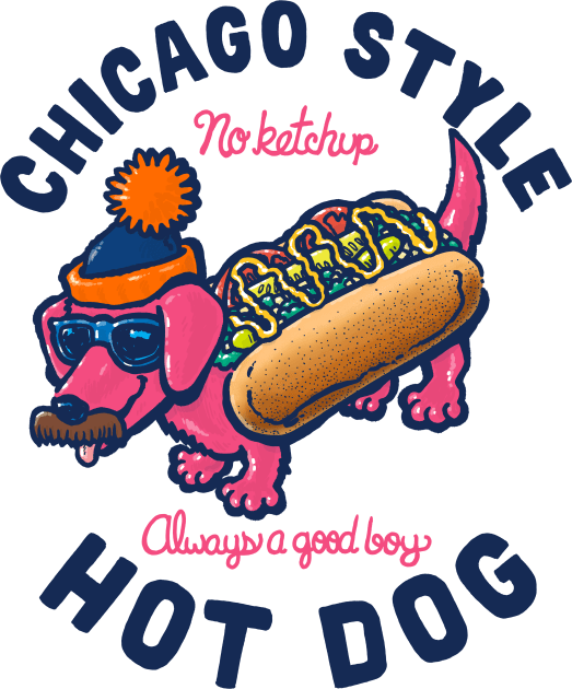 Da Chicago Dog With Text Kids T-Shirt by nickv47