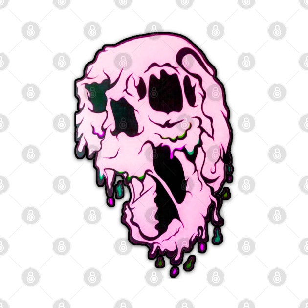 Pink Melting Skull by LadyMayDesigns