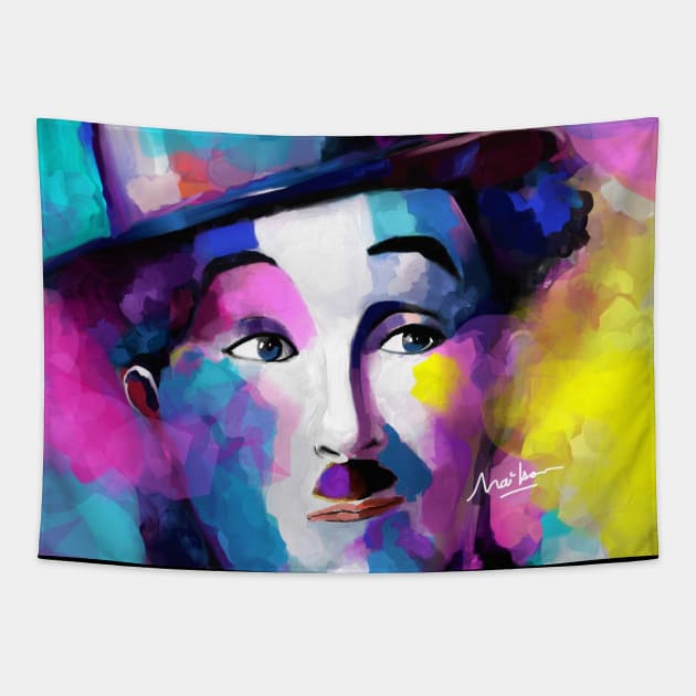 charlie chaplin pop art exclusive Tapestry by mailsoncello