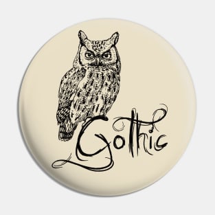 Gothic Owl Pin