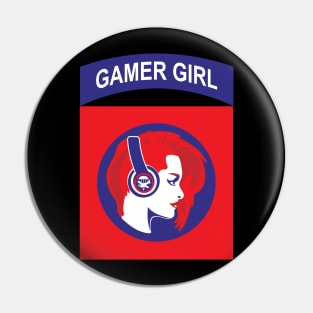 Gamer Girl Head Logo Pin