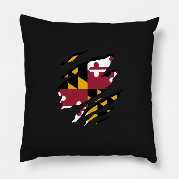 Maryland Flag Rip Away Pillow by rk33l4n