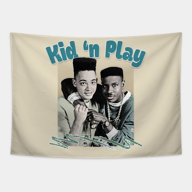 Kid N Play 90s Aesthetic Retro Styled Design Tapestry by DankFutura