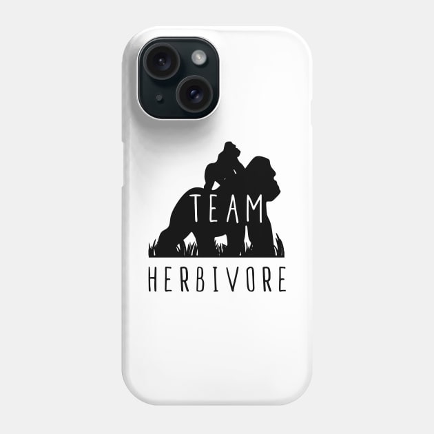 Team Herbivore Gorilla Vegan T-Shirt, Gift Tee For animal lover, Vegetarian Women and Men, white Phone Case by junghc1