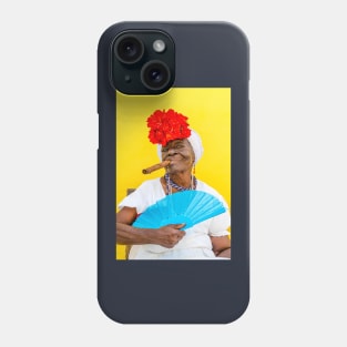 Cuban Woman, Portrait With Cigar Phone Case