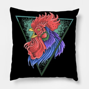 Rooster Colorful Head Pillow