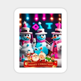 Snowman Christmas party Magnet