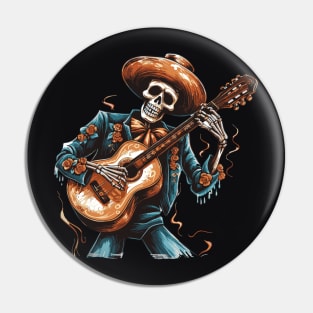 skeleton playing guitar Pin