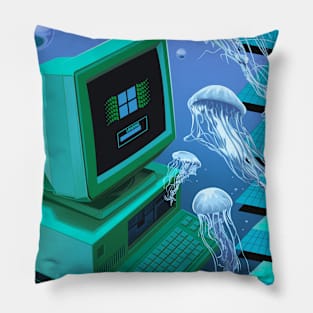 Jellyfish computer Pillow