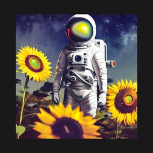 Astronaut Sunflower galaxy T-Shirt