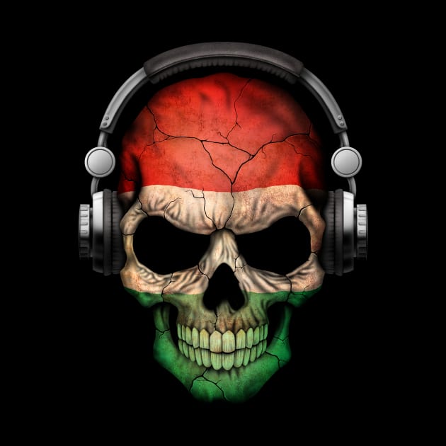 Dark Skull Deejay with Hungarian Flag by jeffbartels