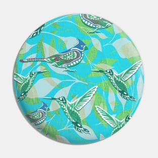 hummingbird and mockingbird, birds birdy pattern ecopop Pin