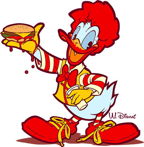 RONALD MCDONALD DUCK Kids T-Shirt by beastpop